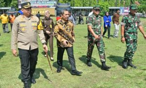 Pj. Bupati Madiun Turut Saksikan Simulasi Pengamanan Pilkada 2024